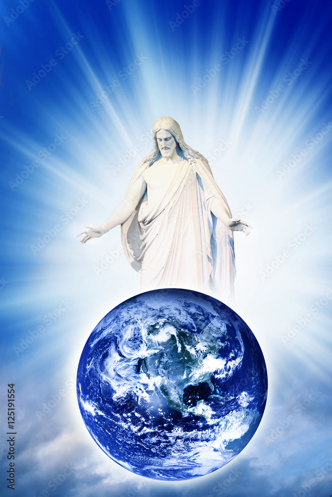 Obraz premium Blessing Christ love for Earth like a religion concept