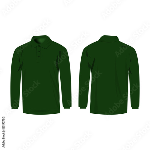 green polo with long sleeve isolated