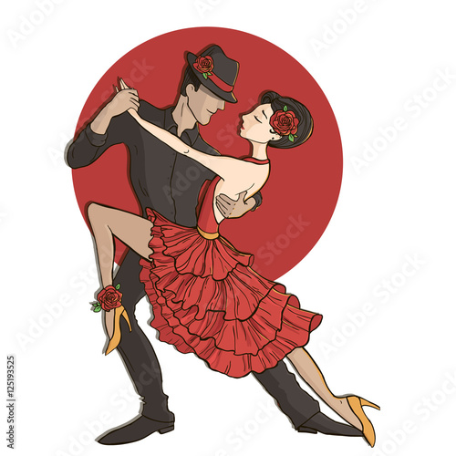 Couple dancing tango.