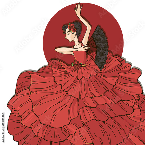 Woman dancing flamenco. photo