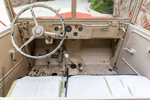 Interior of Old Military Vehicle