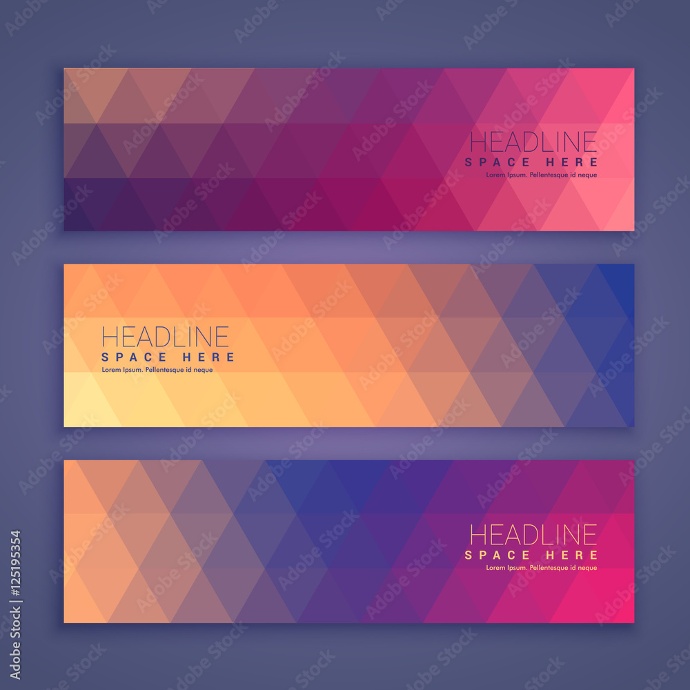 Obraz premium abstract geometric shape banners set