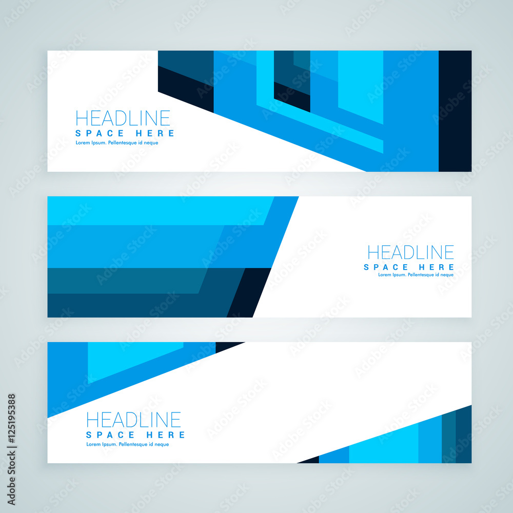 Fototapeta premium abstract blue geometrical banners