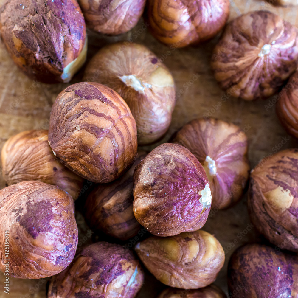 Fototapeta premium handful of hazelnuts