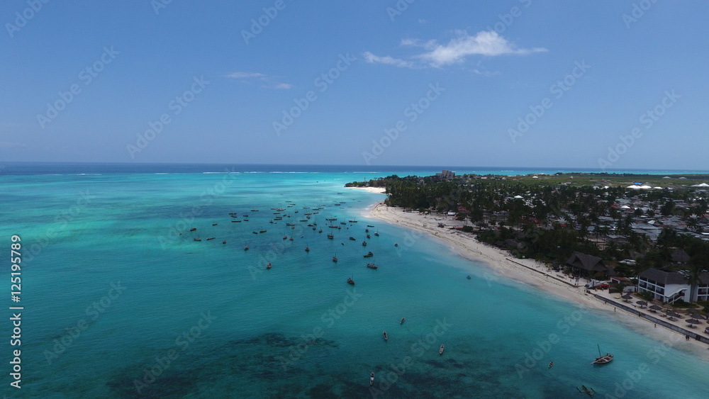 Aerial Sansibar indischer Ozean Strand