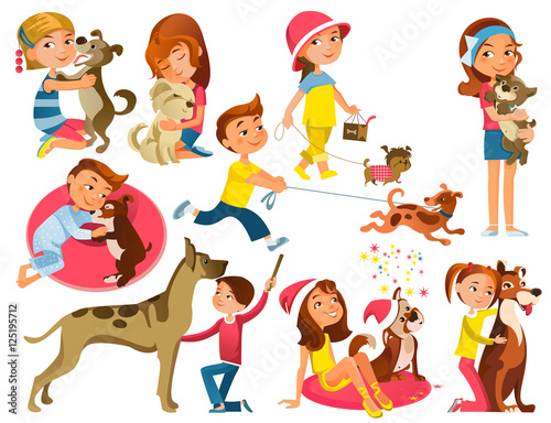 Children With Pets Set