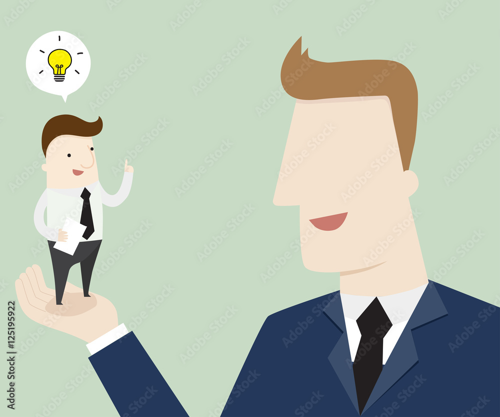 Meeting with Boss and get idea for project ,vector illustration business cartoon Meeting with Boss and get idea for project ,vector illustration business cartoon