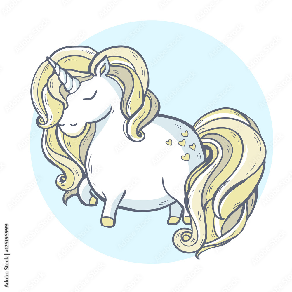 Cartoon magic unicorn. Cartoon magic unicorn.