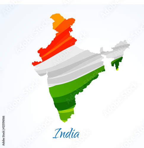 map of india with tricolor