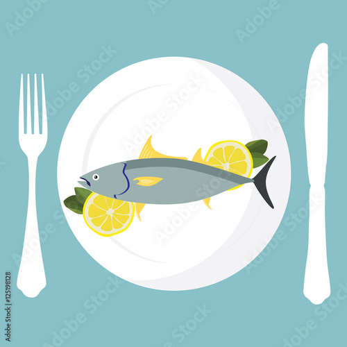 Tuna fish on plate