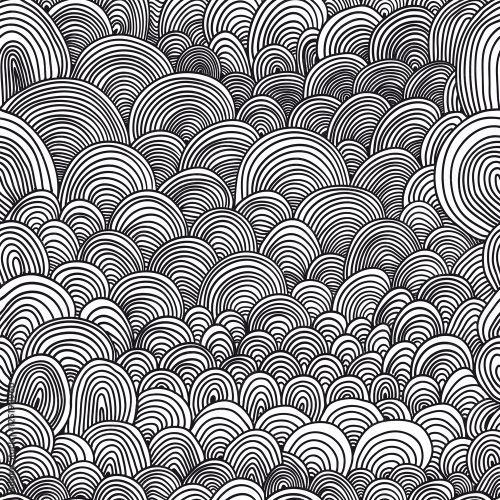 Seamless pattern with circular, radial, linear, wavy lines. Sea, Seamless pattern with circular, radial, linear, wavy lines. Sea,