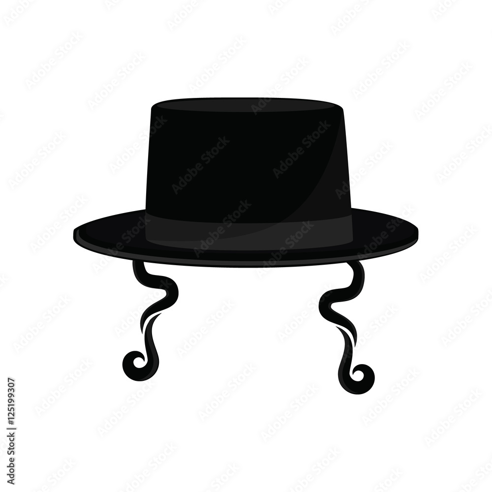 Jewish hat with sideburns Stock Vector | Adobe Stock