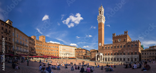 Fotografie, Obraz Piazza del Campo in Siena, Italien