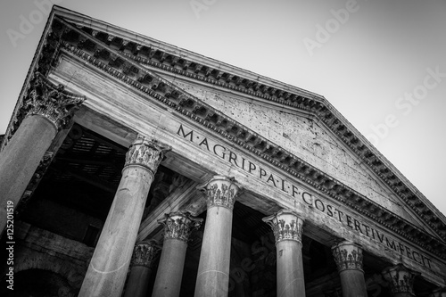 Pantheon in black and white photo