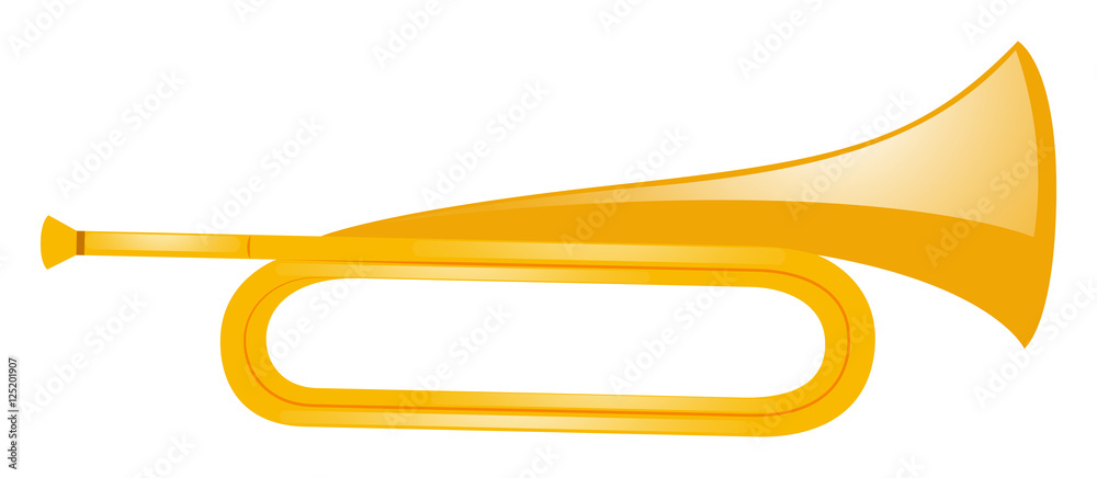 Golden trumpet on white background Golden trumpet on white background