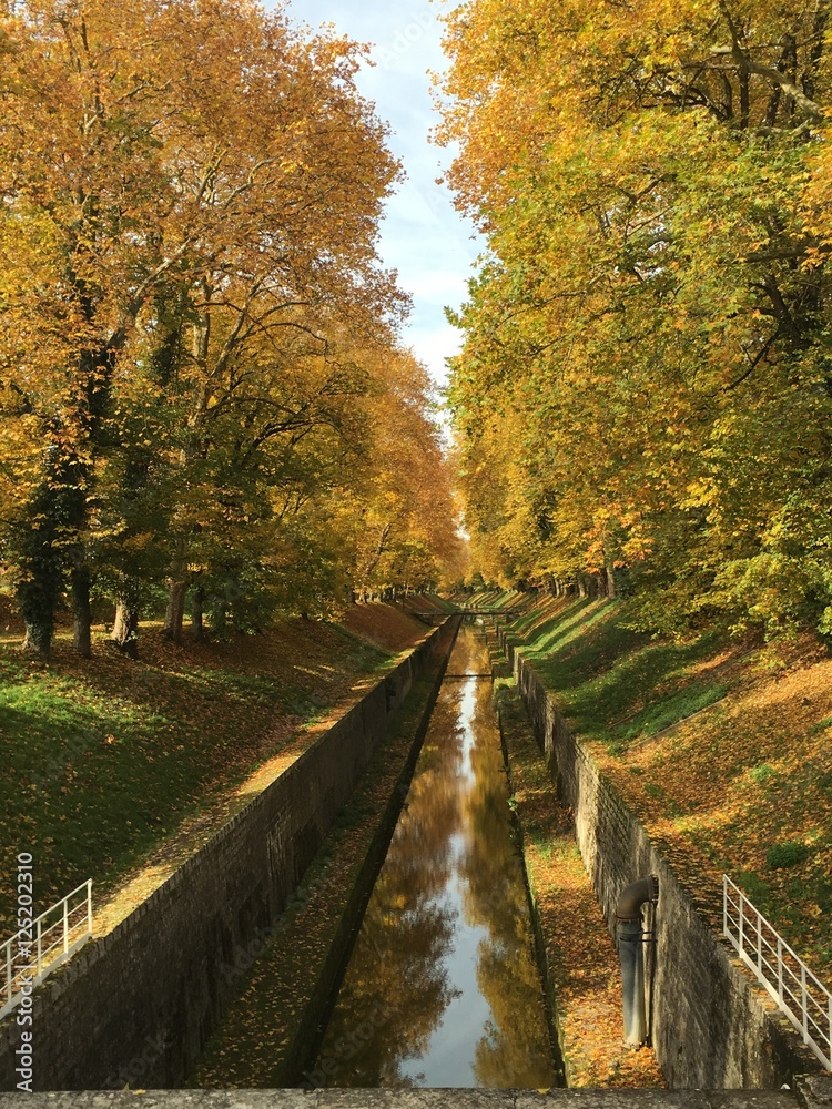Naklejka premium canal de Bourgogne automne