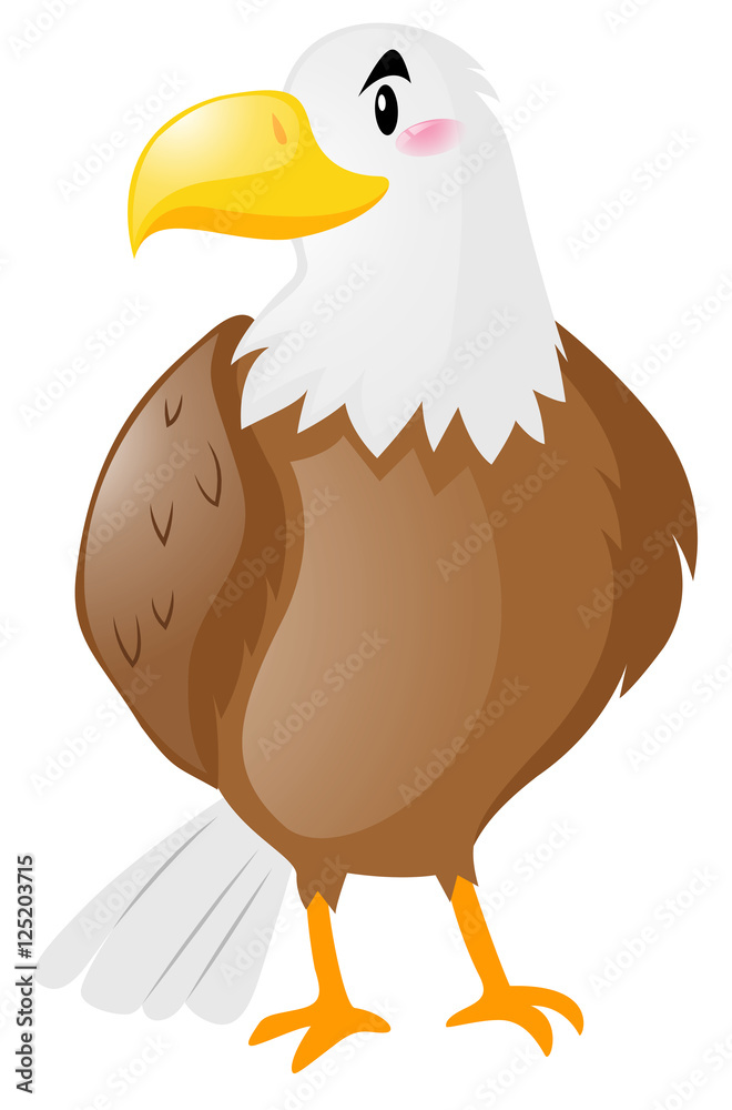 Naklejka premium Wild eagle on white background