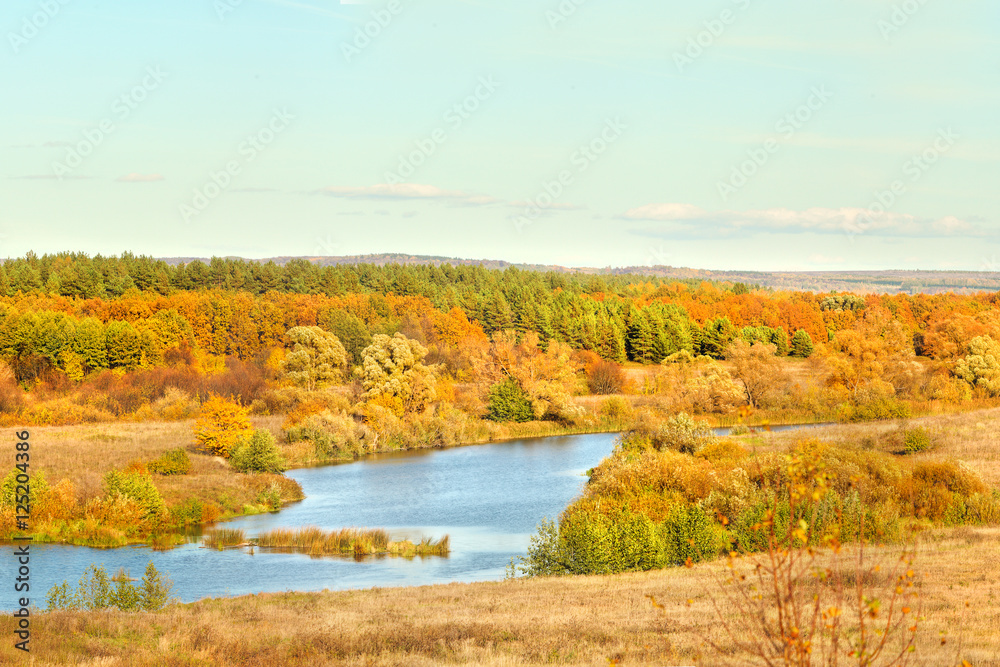 autumn beautiful panoramic rural landscape