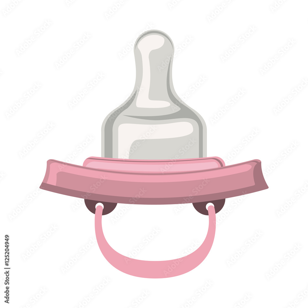 pink baby pacifier with rubber soother vector illustration