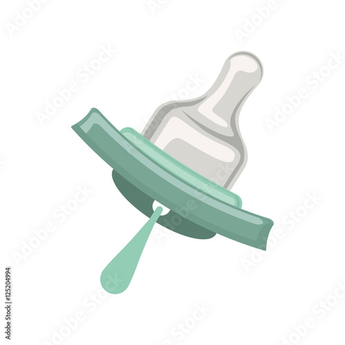 Fényképezés green baby pacifier with rubber soother vector illustration