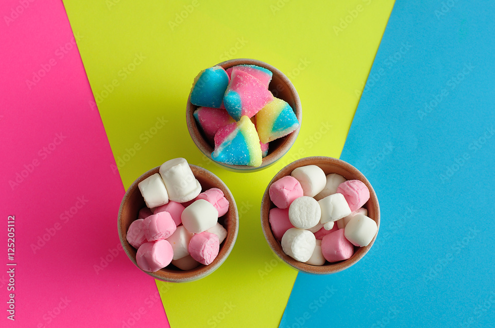 Candy in small containers Candy in small containers