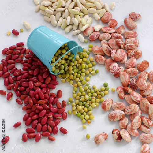 Εκτύπωση καμβά Collection of bean on white background