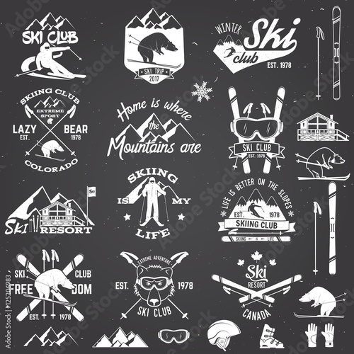 Ski club design. Vector illustration.
