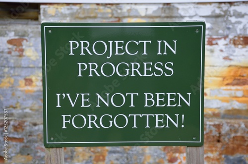 Project in progress sign