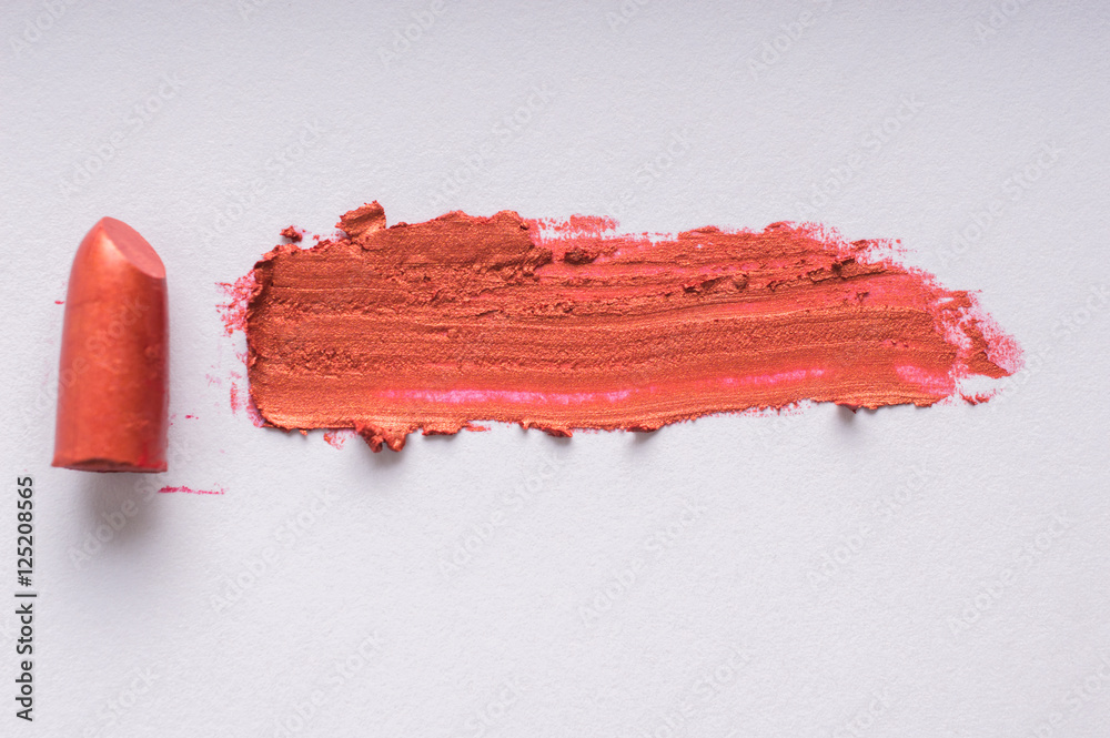 lipstick stroke on a white background lipstick stroke on a white background