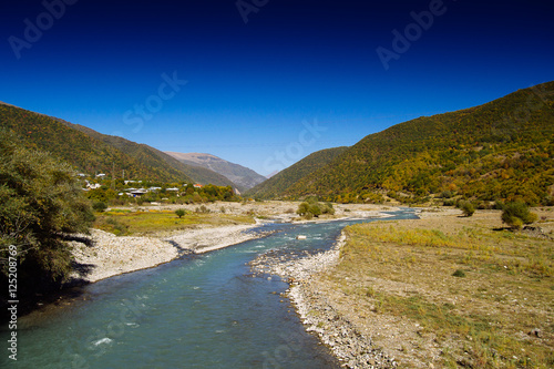 Beautiful landscapes with high mountains of Georgia, Europe.