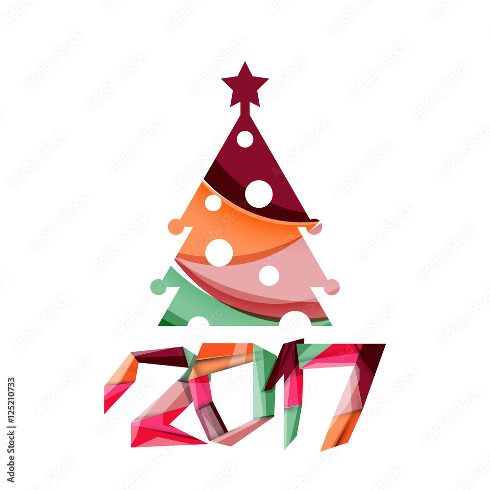 Happy New Year and Chrismas holiday greeting card elements Happy New Year and Chrismas holiday greeting card elements