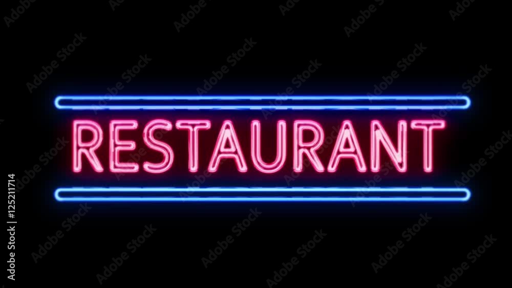Motel Neon Sign in Retro Style Turning On Motel Neon Sign in Retro Style Turning On