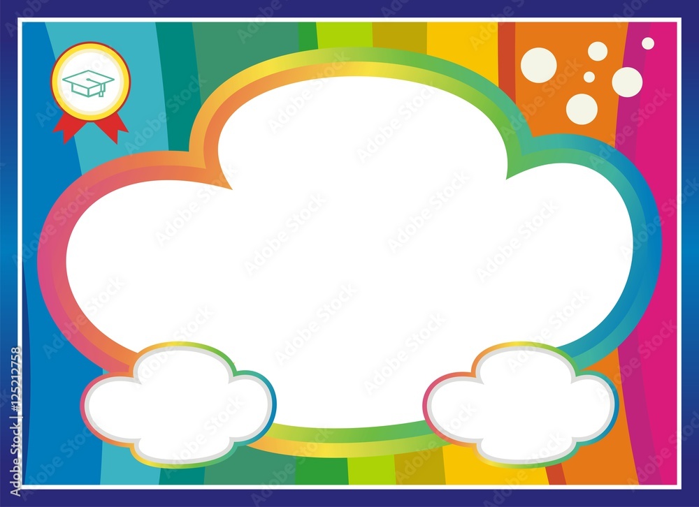 Blank Kid Diploma - Certificate Background Stock Vector | Adobe Stock