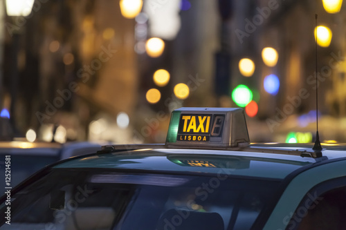 Taxi car, Lisbon - selective focus