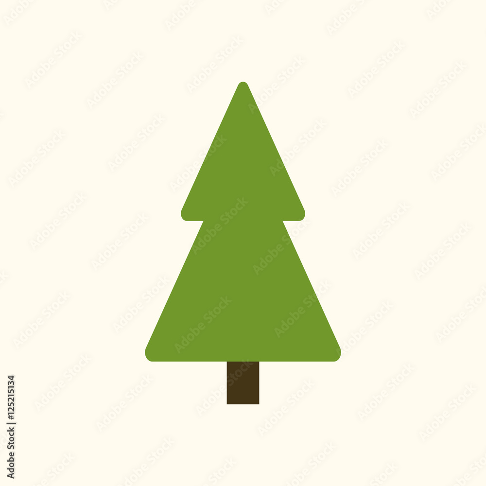Christmas tree sign. Simple cartoon icon. Green template silhouette, isolated on white background. Flat design. Symbol of holiday, winter, Christmas, New Year celebration. Vector illustration Christmas tree sign. Simple cartoon icon. Green template silhouette, isolated on white background. Flat design. Symbol of holiday, winter, Christmas, New Year celebration. Vector illustration