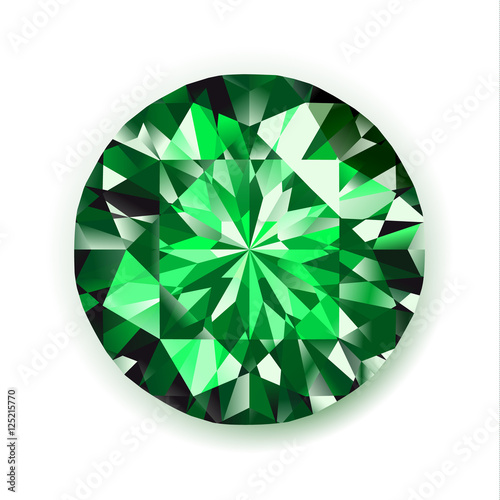 Emerald - vector diamond realistic gemstone illustration
