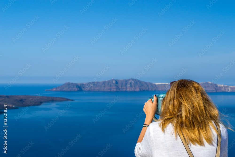 visiting the of the famous white island of Santorini in Greece