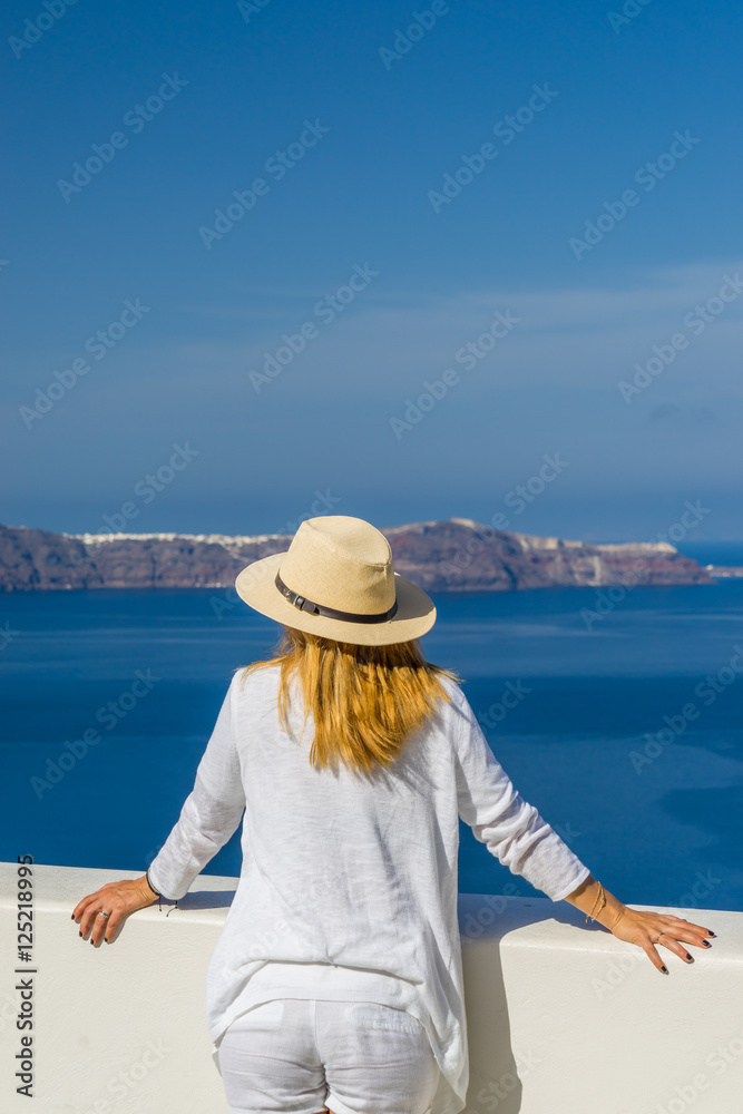  visiting the of the famous white island of Santorini in Greece