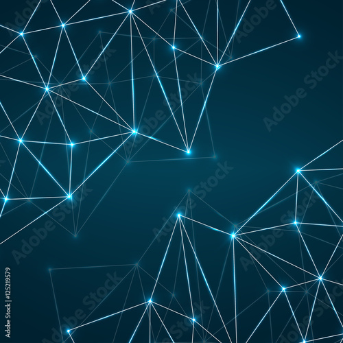 Abstract geometric background with connecting dots and lines. Modern technology concept. Polygonal structure © vladystock