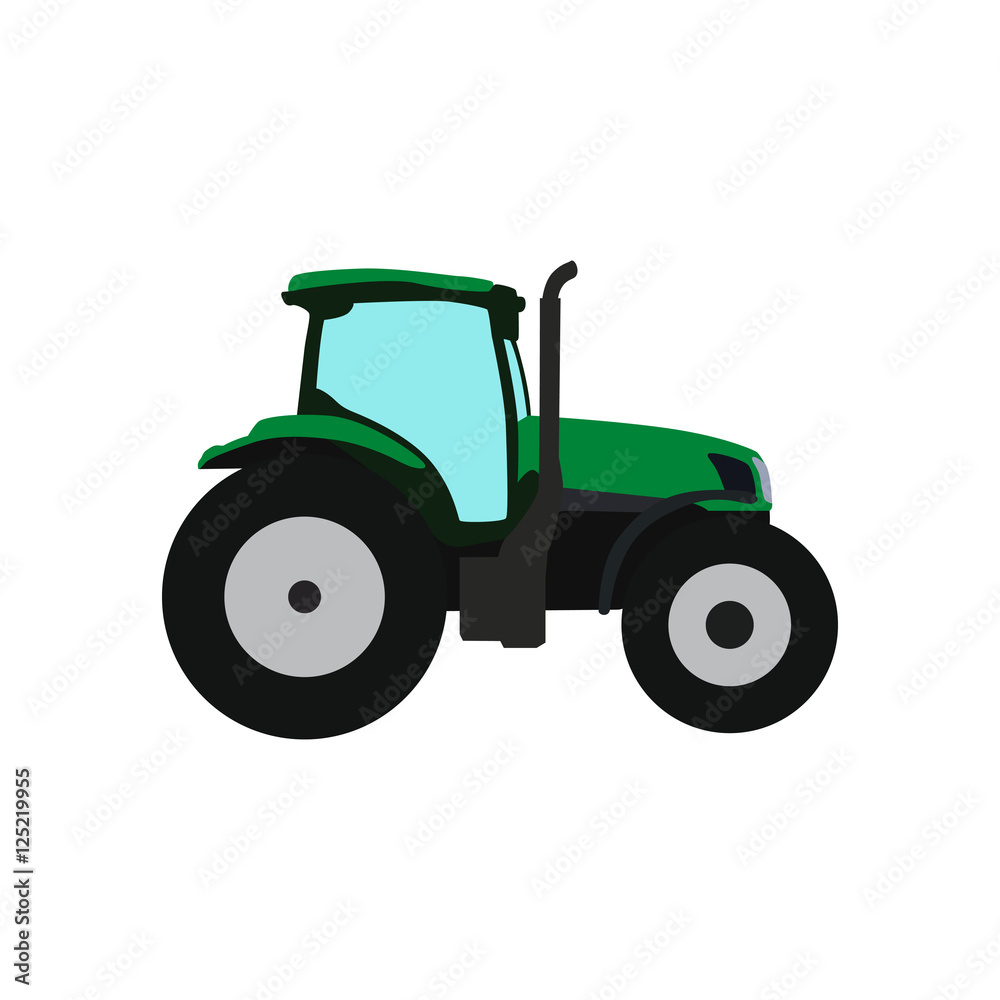 Obraz premium Blue vector tractor. Isolated illustration