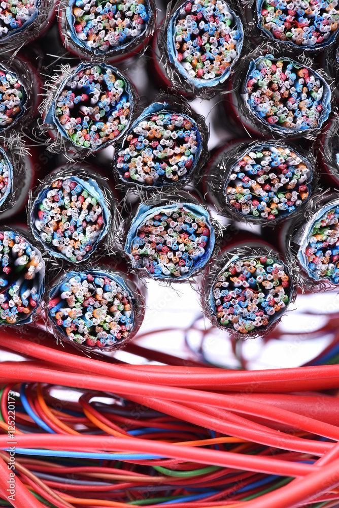 Electrical and Telecommunication Cables Close Up