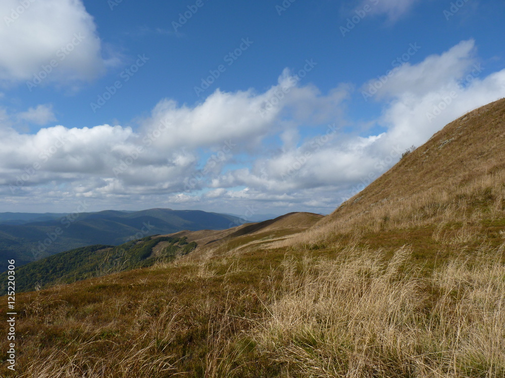 Piękny krajobraz górski. Bieszczady