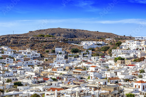 A view of the ancient city of Lindos. Rhodes Island, Greece