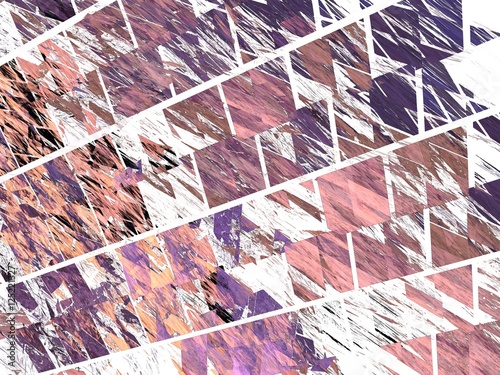 Purple fractal pattern of oblique tiles