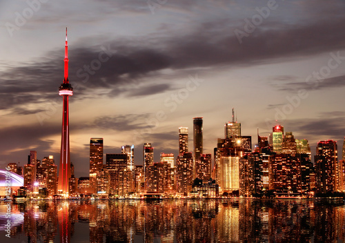 Toronto Skyline at sunset, Ontario, Canada photo