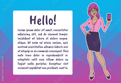 Vector illustration character with bubble talk