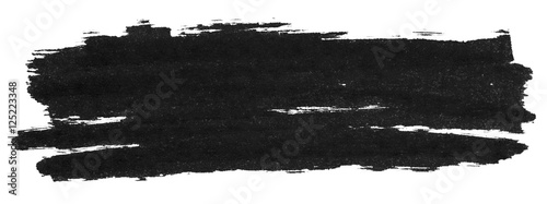 Plakat Czarna markier farby tekstura odizolowywająca na białym tle