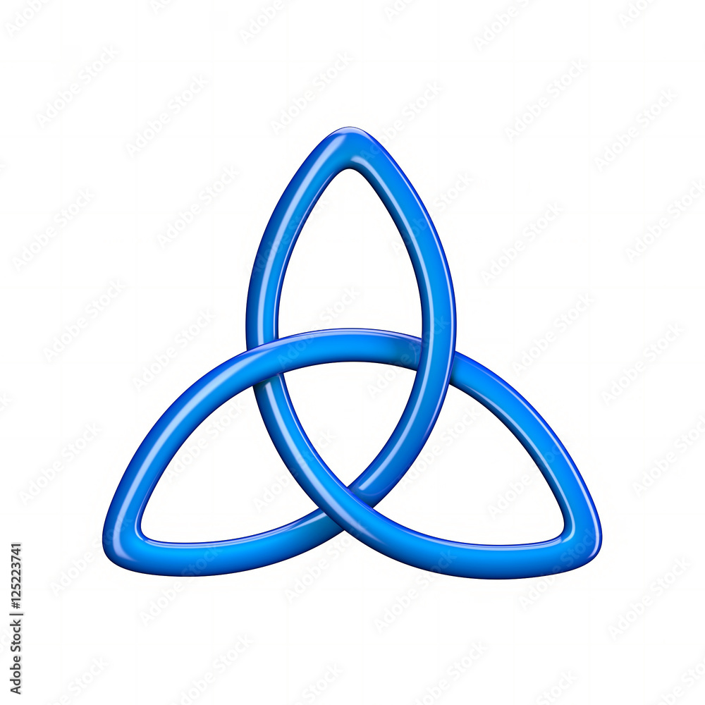 3d illustration of Trinity knot or Triquetra isolated on white background 3d illustration of Trinity knot or Triquetra isolated on white background