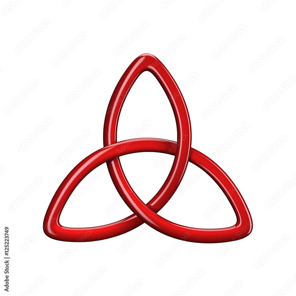 3d illustration of Trinity knot or Triquetra isolated on white background 3d illustration of Trinity knot or Triquetra isolated on white background