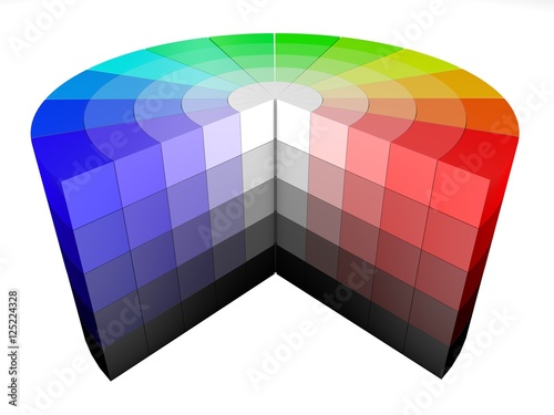 3d color colors wheel representing HSV HSB